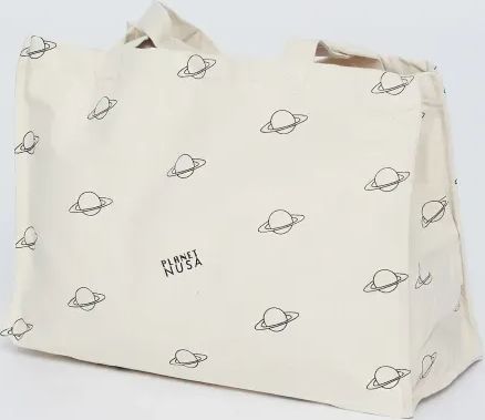 GYM BAG BLACK OUTLINE PLANETS