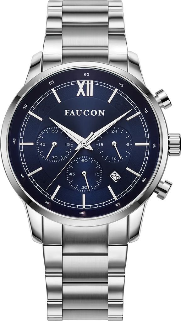 Faucon Roman F10019 Man 43 mm Analog Kvarts Safirbelagt mineralglas Blue 22 mm