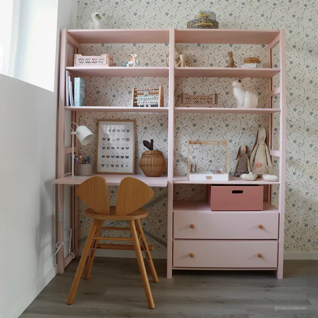 agger stigereol (deluxe) - blush | med skrivebord, 2 skuffer
