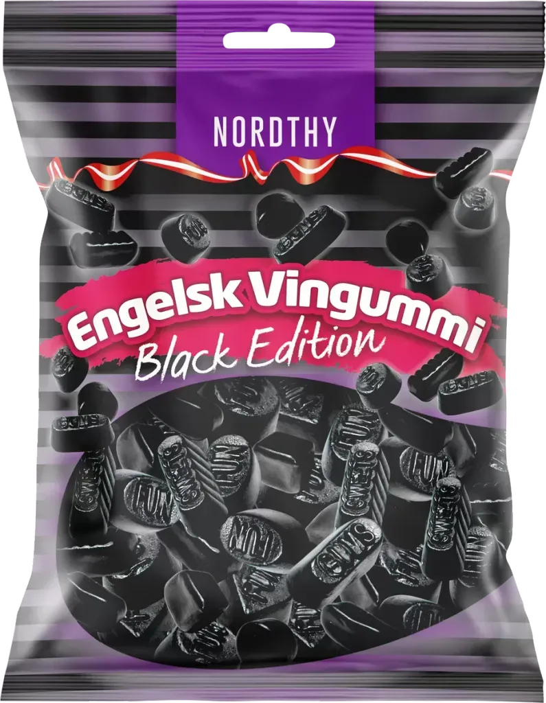 engelsk vingummi - black edition - 300 g