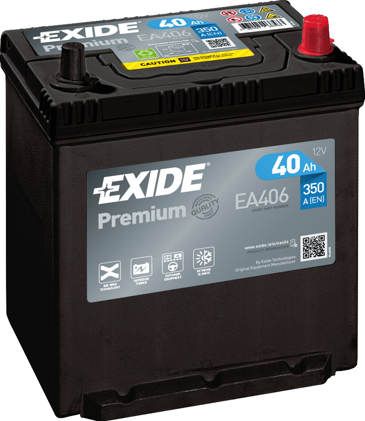 exide ea406 12v 40ah / 350cca startbatteri