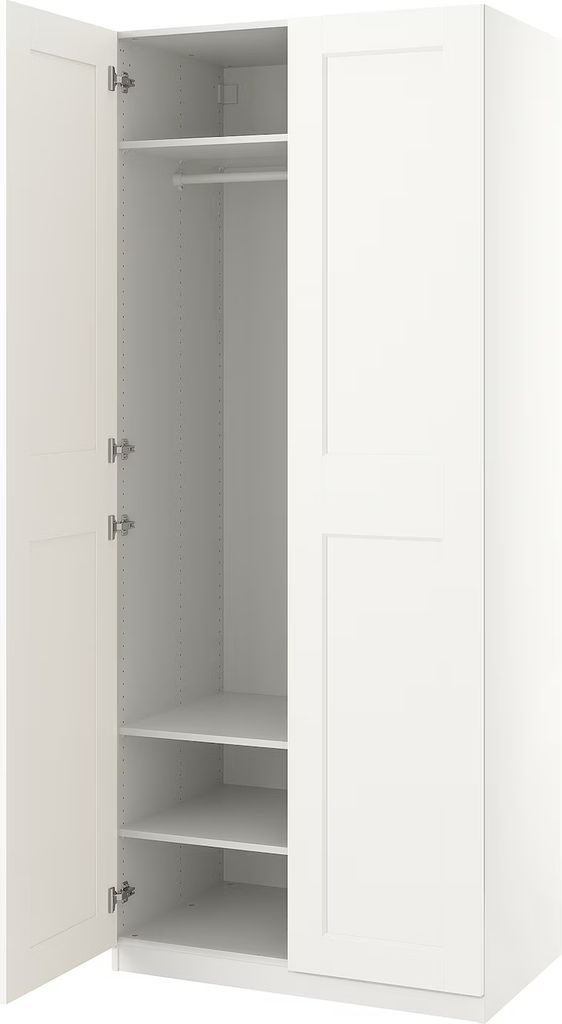 pax / forsand garderobeskab, hvid/hvid, 100x60x201 cm