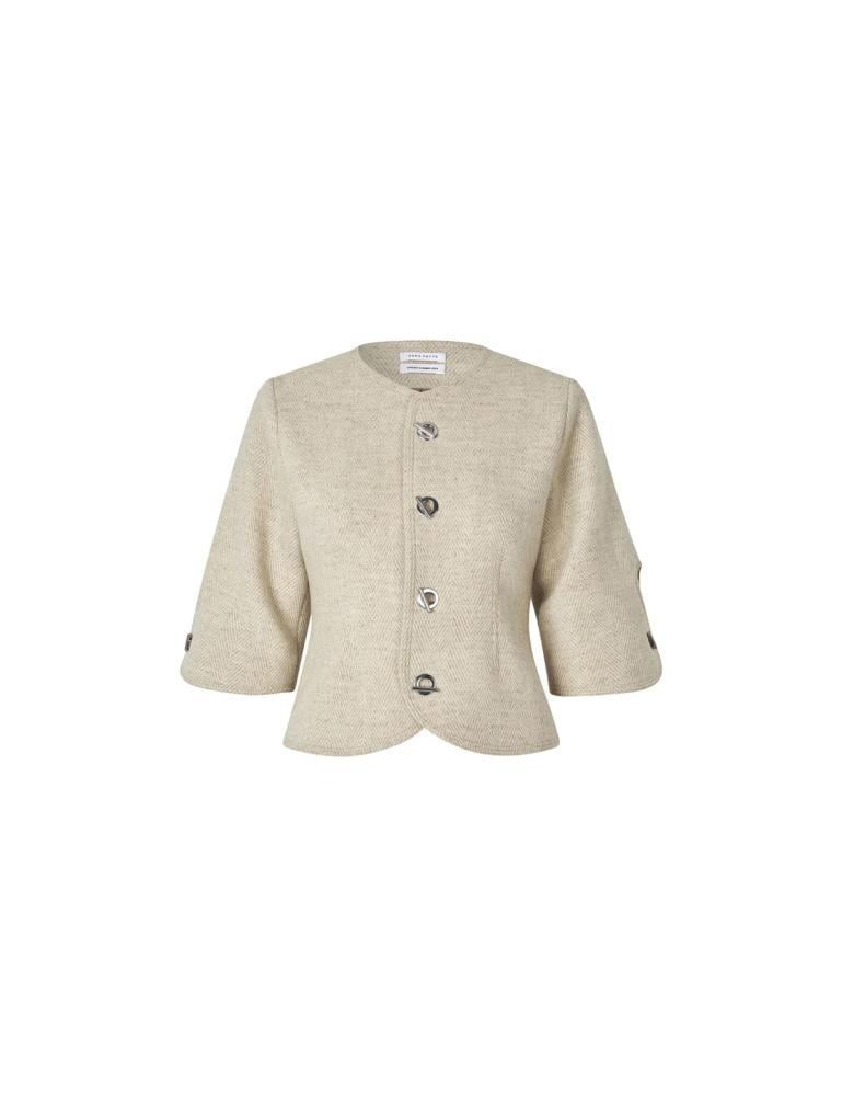 Christie Top — Cream Herringbone