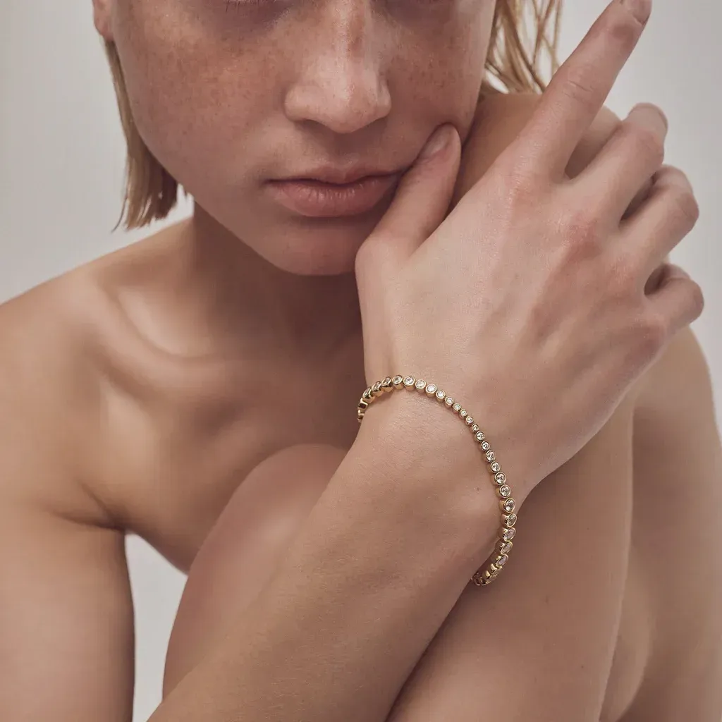 oda armbånd, gold plated, 17 cm
