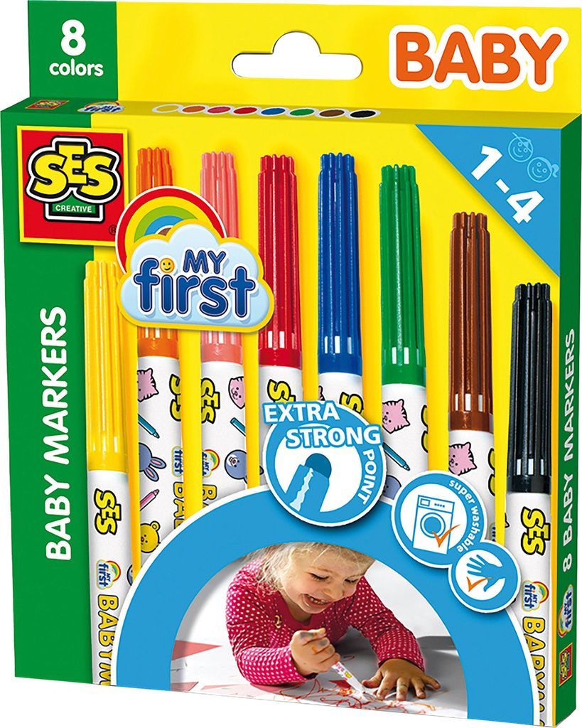 SES Creative SES Creative Mine Første Tusser - 8 Farver - Tegne & Male hos Magasin