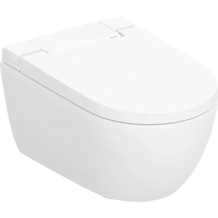 geberit aquaclean alba douchetoilet, uden skyllekant, rengøringsvenlig, hvid