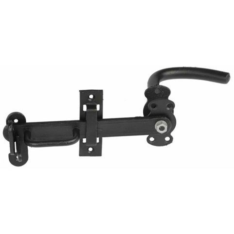 pn beslag, stalddørgreb, sort, varmforzinket, 96 x 135 mm
