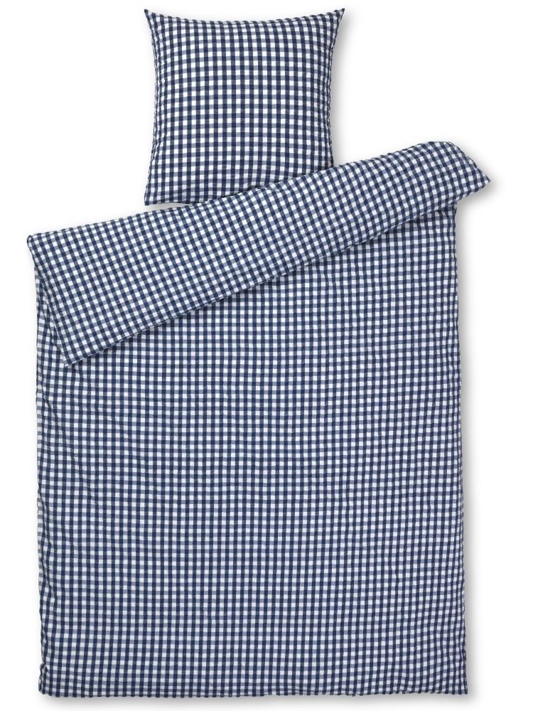 Juna Bæk&Bølge Sengetøj - B 140 x L 200 cm - Økologisk bomuld - Gul/hvid