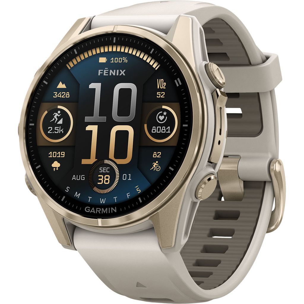 garmingarmin fenix 8 amoled 43mm, sapphire carbon gray dlc titanium - black/pebble grey silicone strap