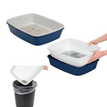 AniOne Kattetoilet Clean Cat m/si M mørkeblå