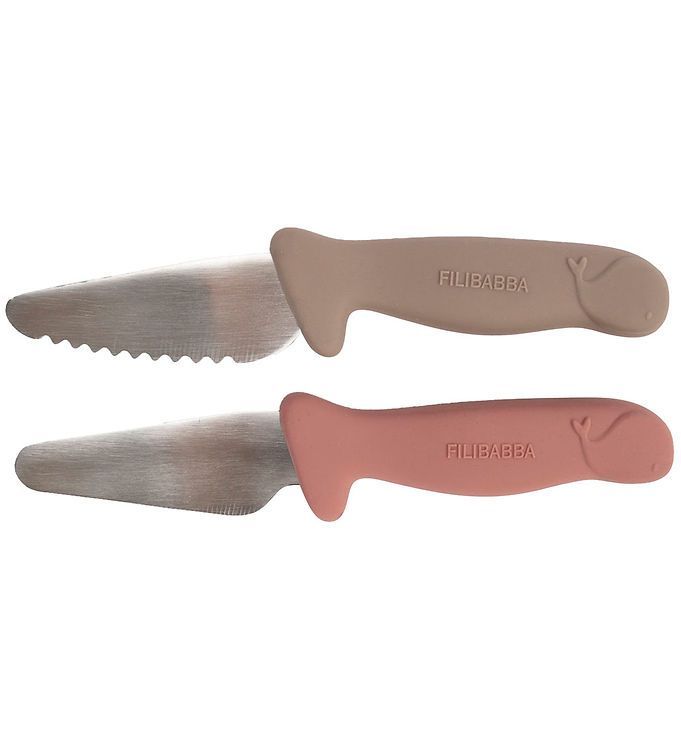 filibabba knivset för barn warm grey + rose 2-pack