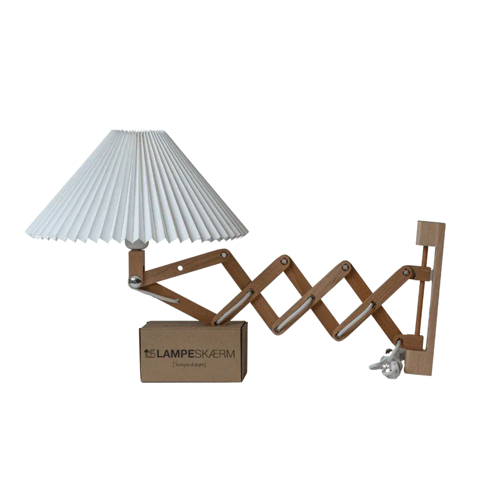 sakselampe bøg pvc hvid opad