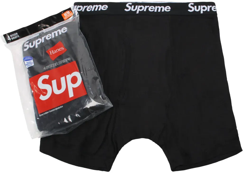 Supreme Hanes Boxer Briefs Black