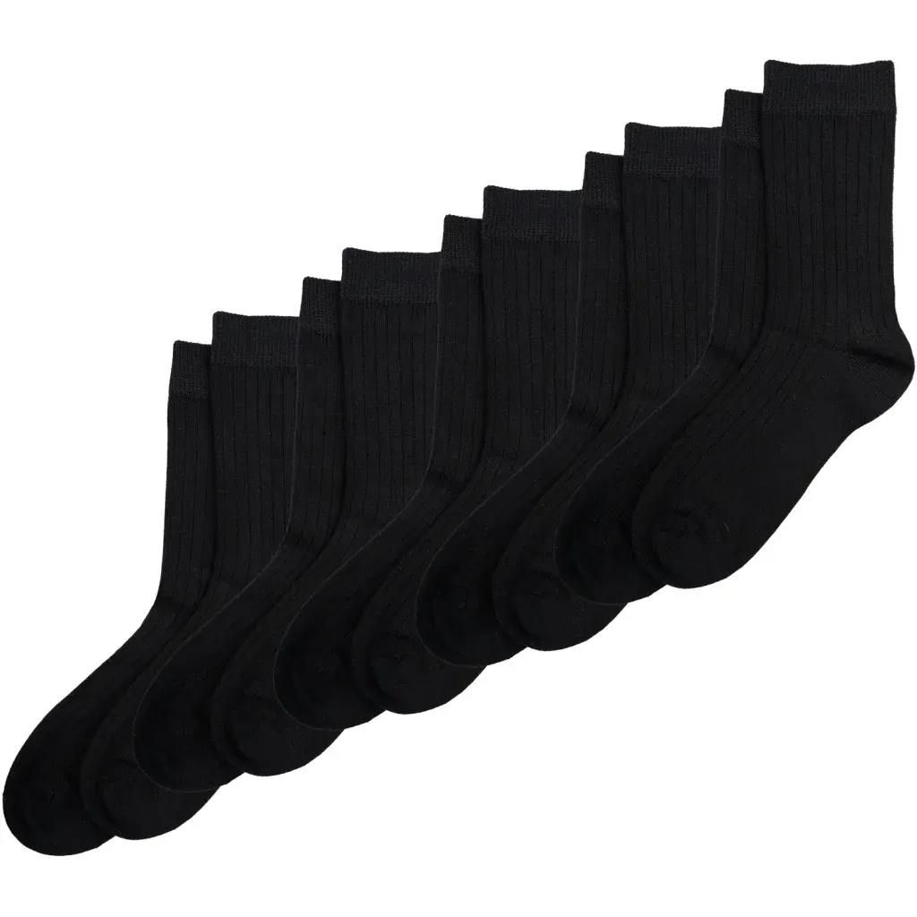 Minipop Strømper Bambus 5-pak - Black / 19/22