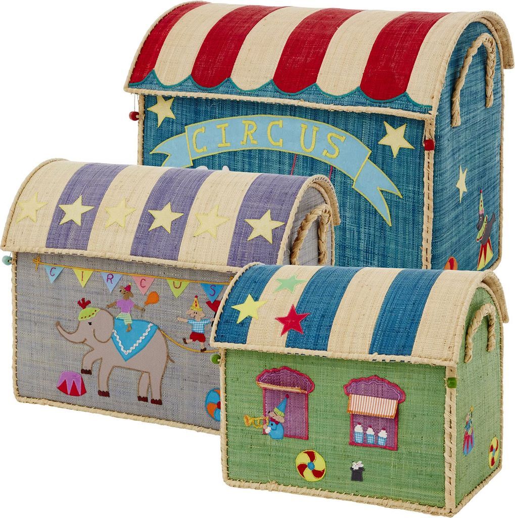 raffia opbevaringshus, circus theme, rice