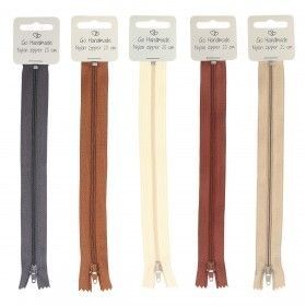 Go Handmade Nylon Lynlås Caramel Brown