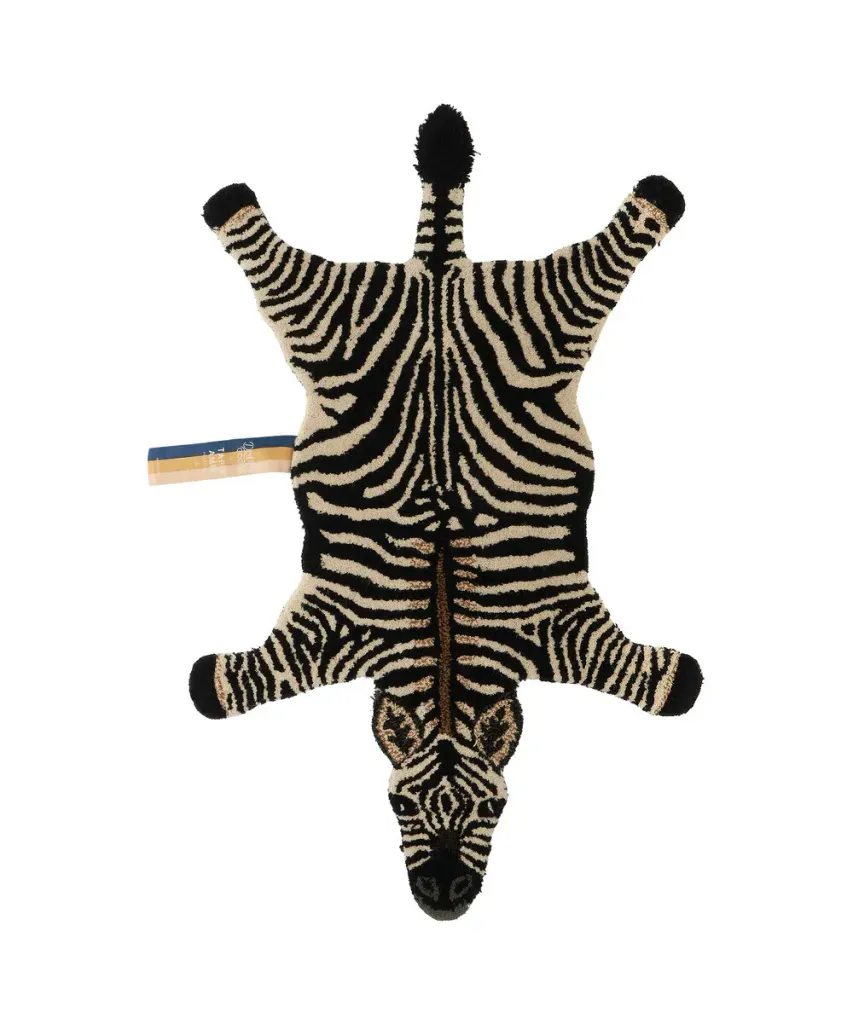 Stripey Zebra gulvtæppe, Small - Off White