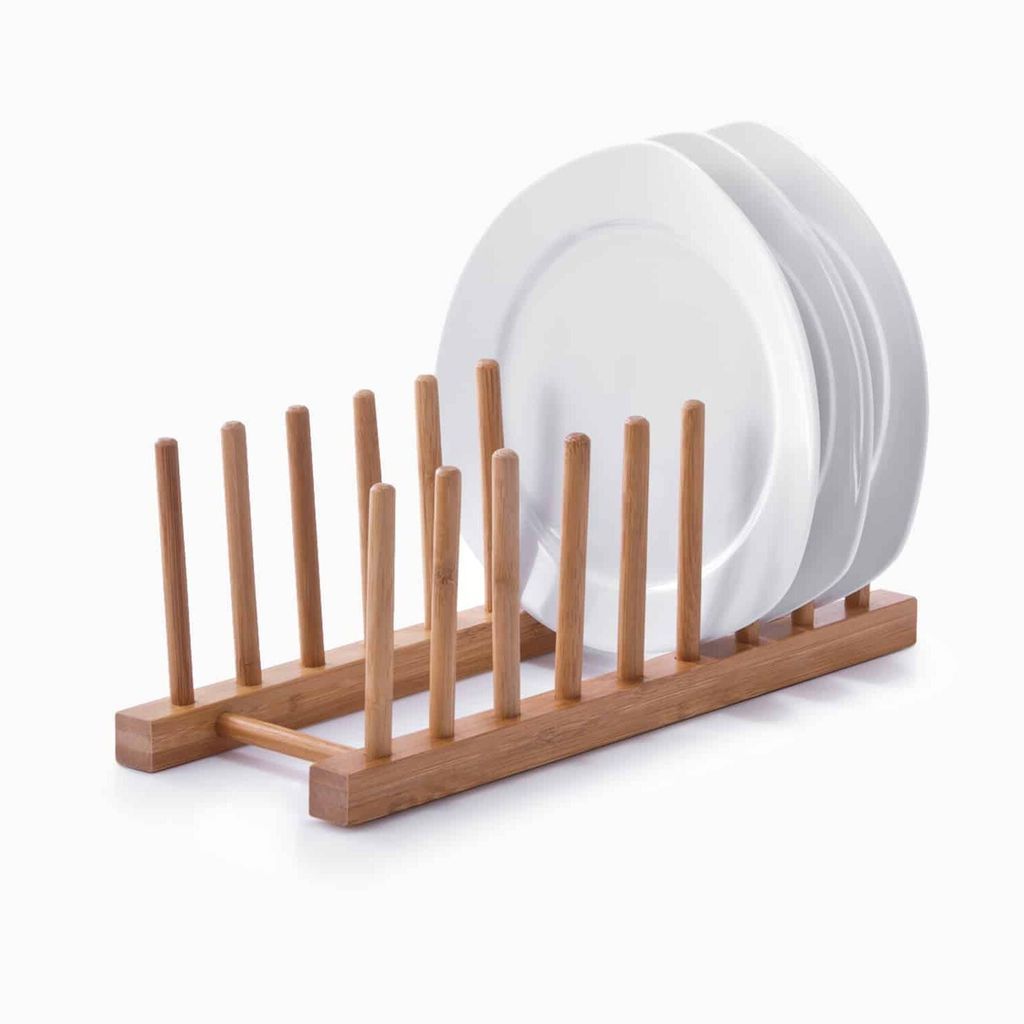 Zeller Tallerkenholder i Bambus 34cm x 12.5cm x 12cm