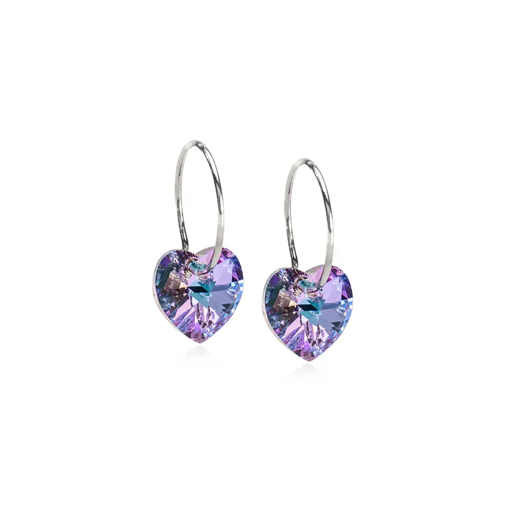 blomdahl - heart lilac hoops - titan