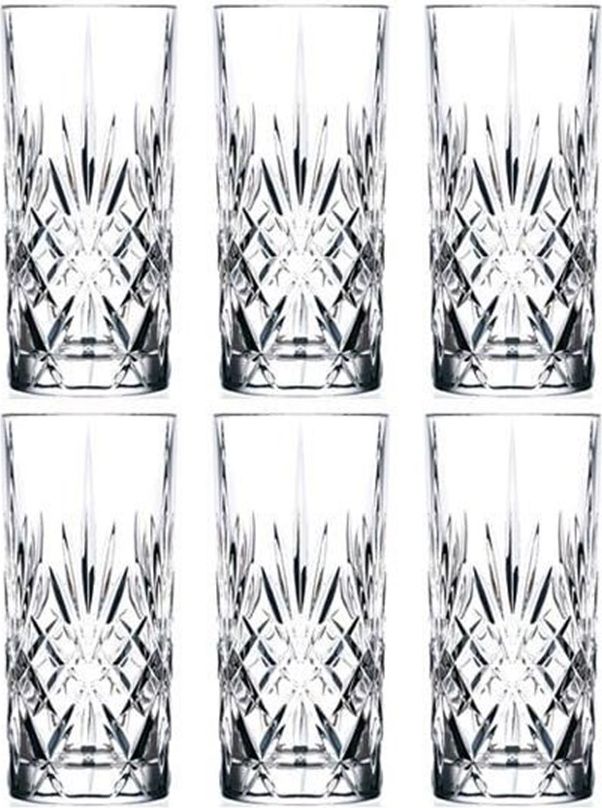 Lyngby Glas Krystal Melodia Highball 36 cl 6 - stk. : Erling Christensen Møbler