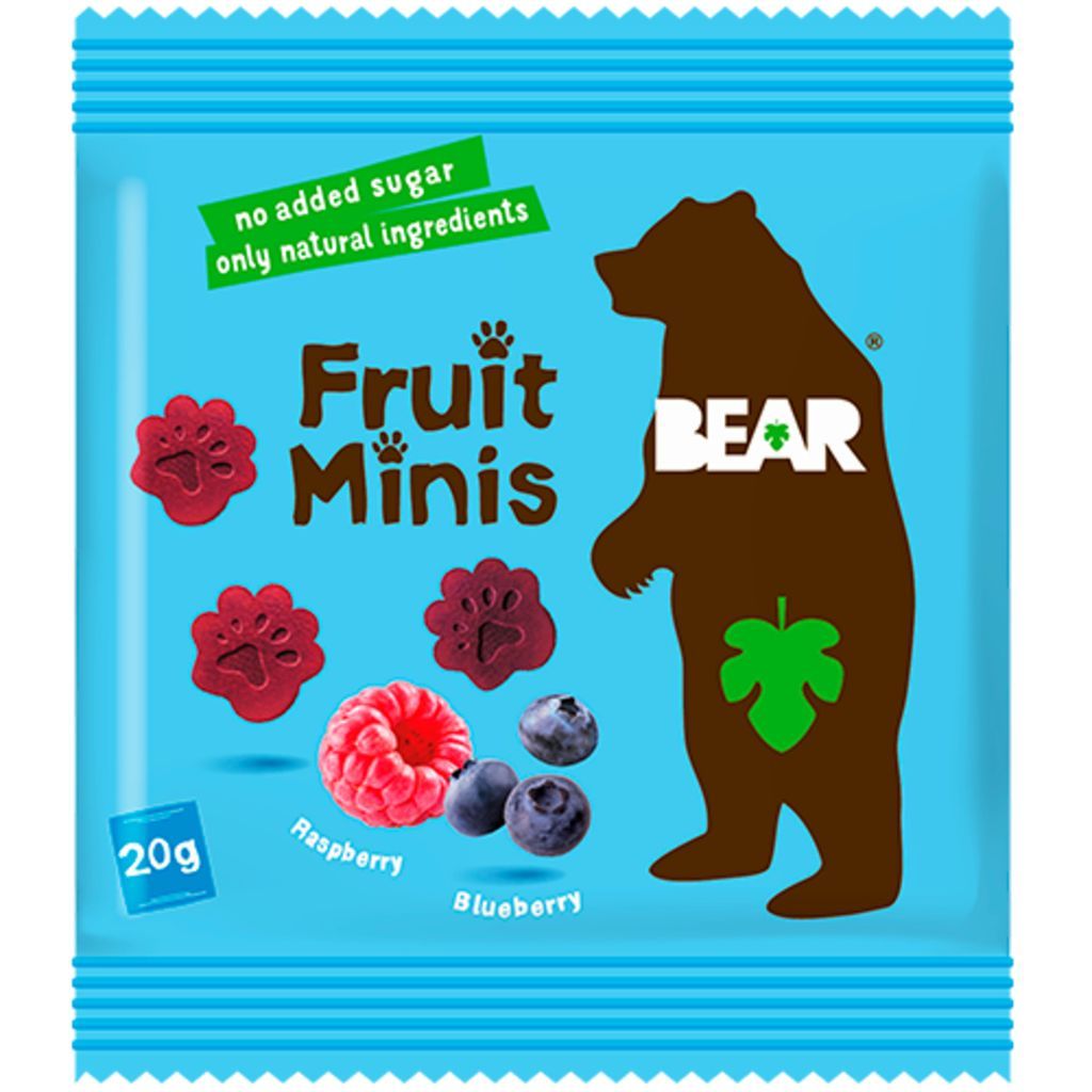 Köp BEAR Fruktbitar Frukt Hallon & Blåbär 20 g - på MEDS.se