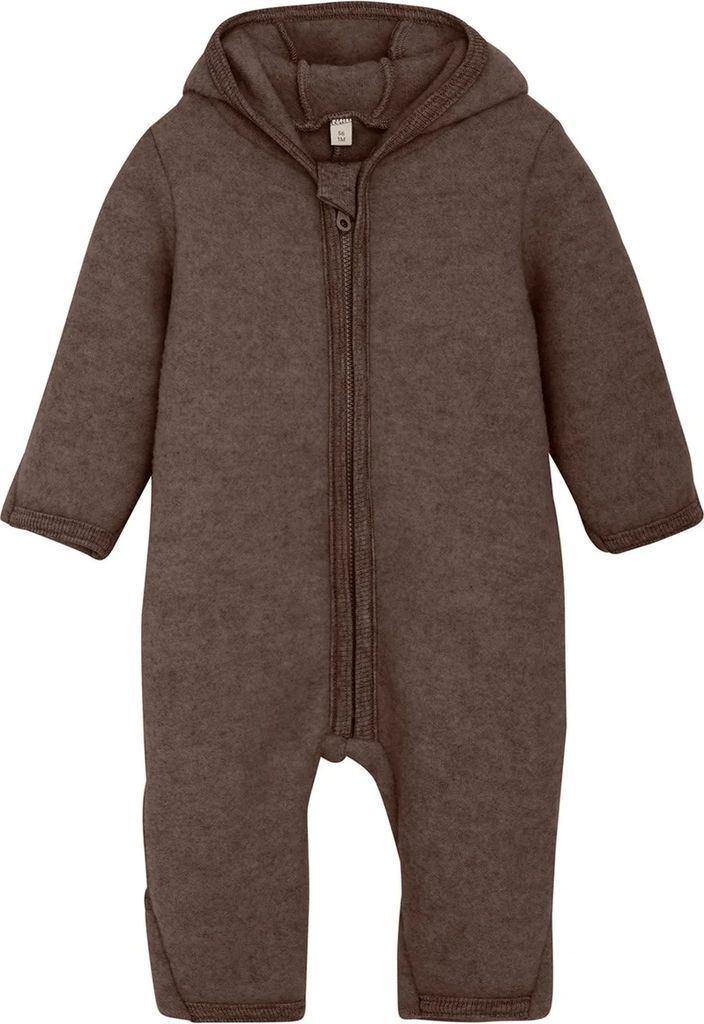 huttelihut brown melange køredragt ears wool fleece