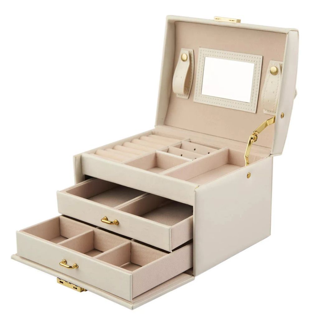 Blanca Faux Leather Smykkeskrin Unisex - Beige