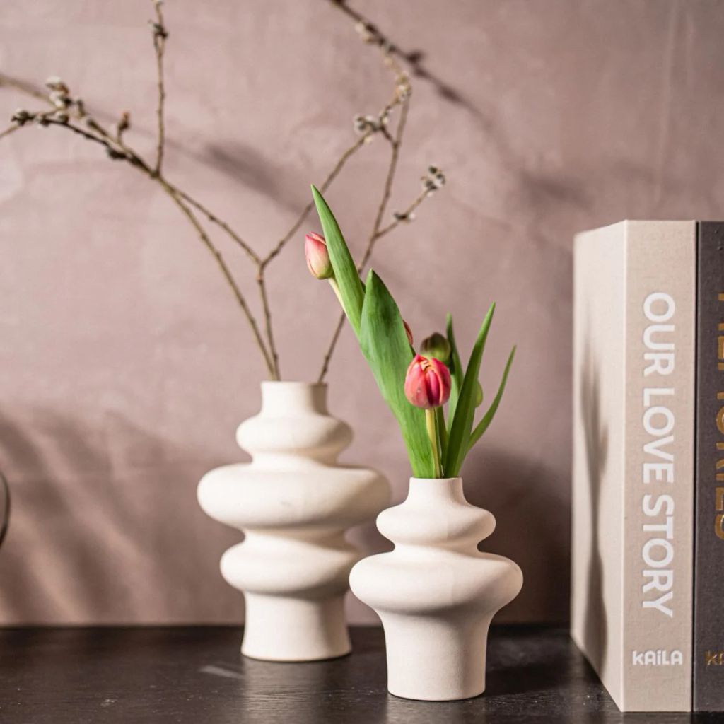 OlsenHome Twisted White Vase 21cm 2stk
