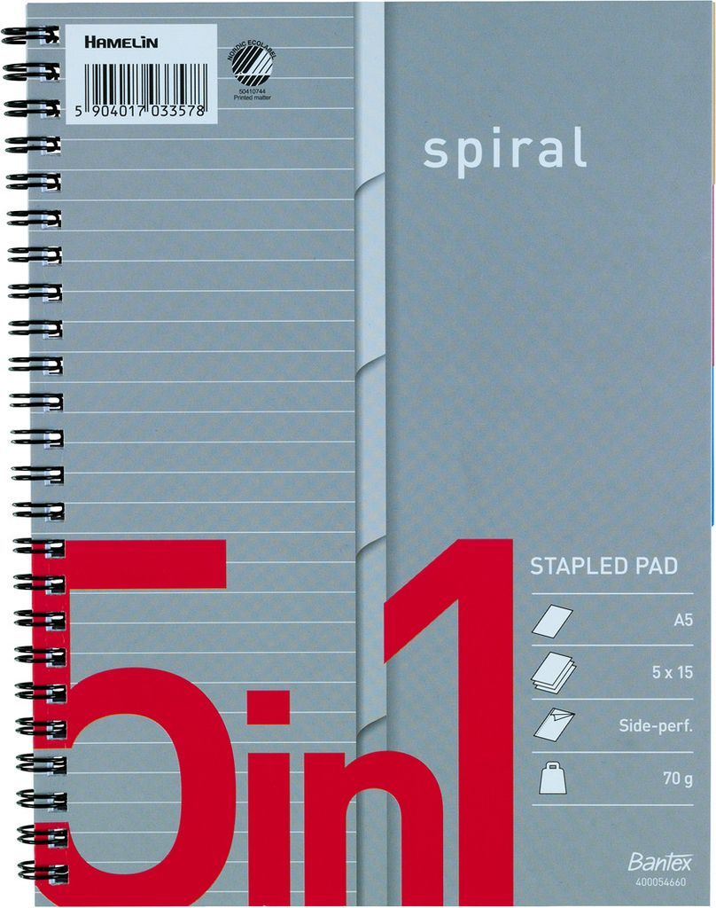 Bantex kollegieblok A5 spiralryg