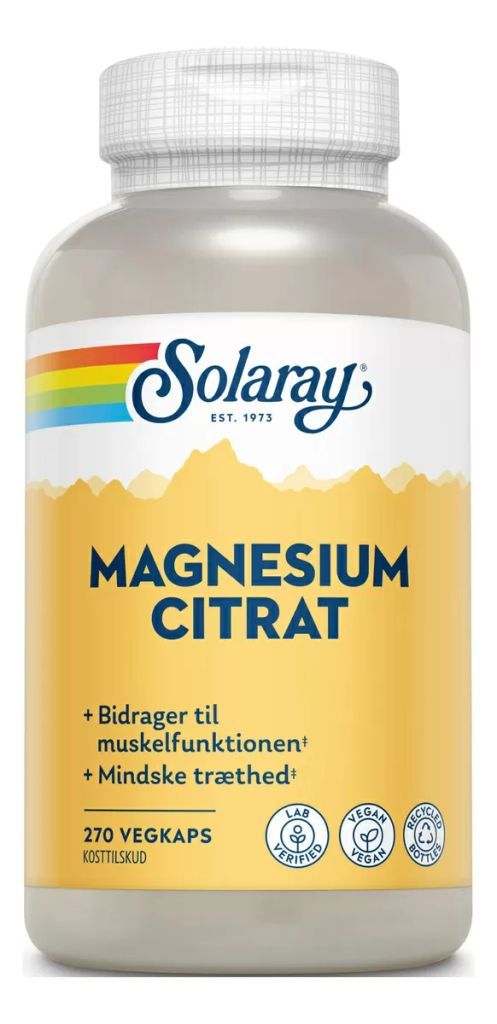 solaray magnesium citrat 250 mg (180 kapsler)