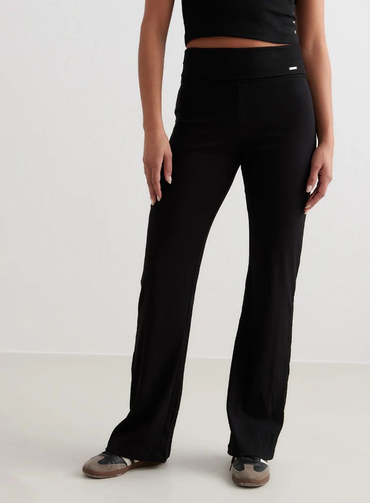 black ease ribbed pants