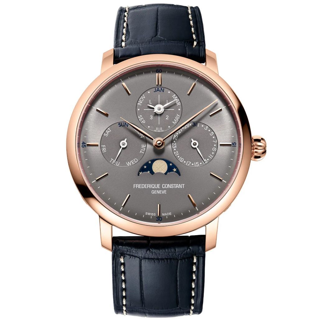 Frederique Constant Manufacture Slimline Perpetual Calendar FC-775G4S4 Herre 42 mm Analog Automatisk Grey 20 mm