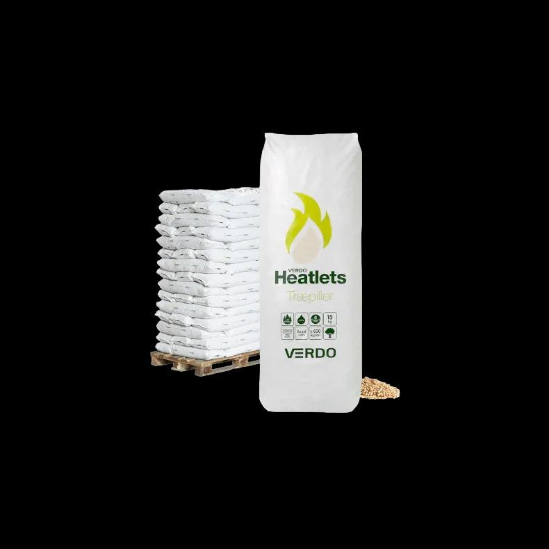 Heatlets Standard Træpiller 6mm 900kg - 15kg 60 sække