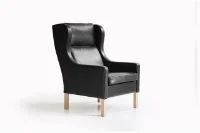 Mogens Hansen MH195 Høj Stol SH: 42 cm - Premium Læder / Sort