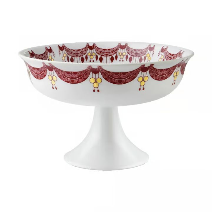 Bjørn Wiinblad Guirlande Konfektfad - Ø 16,5 x H 10,5 cm - Porcelæn - Rød