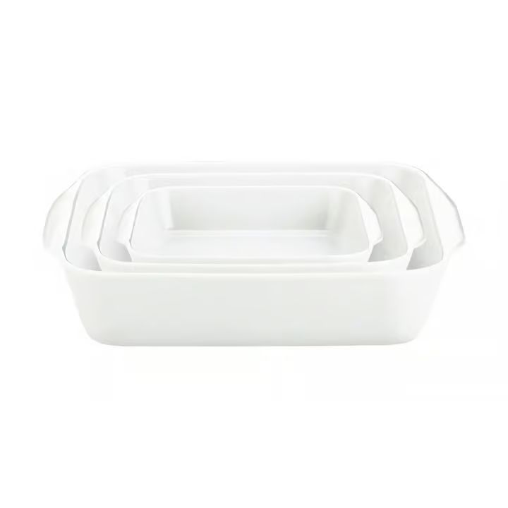 Pillivuyt Ovnfast Fadsæt - 3 dele - L 17/22/27 cm - Porcelæn - Hvid