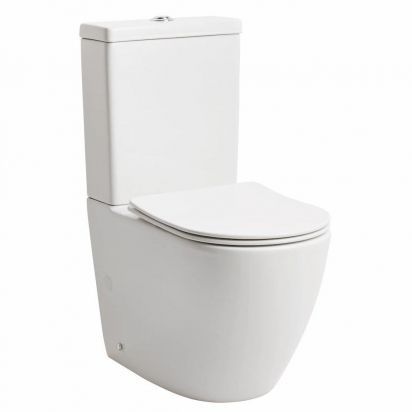lavabo studio gulvstående toilet med slim toiletsæde, hvid