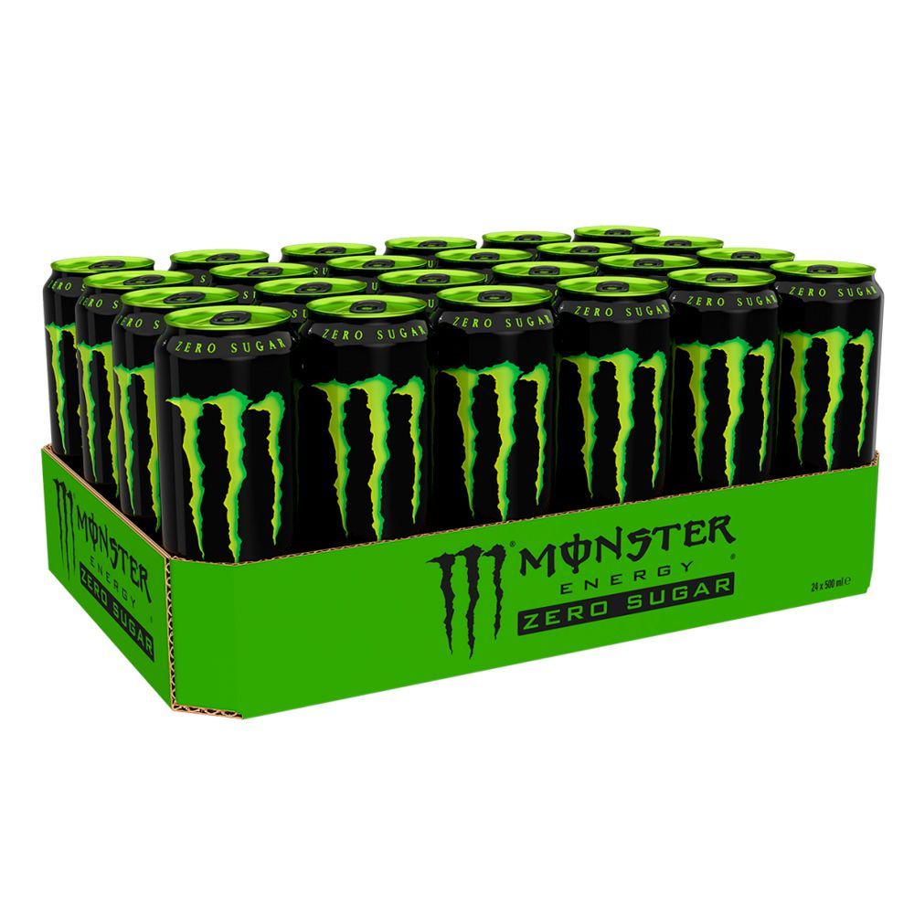 monster energy zero – sukkerfri energidrik, original (24 x 500ml), dåse
