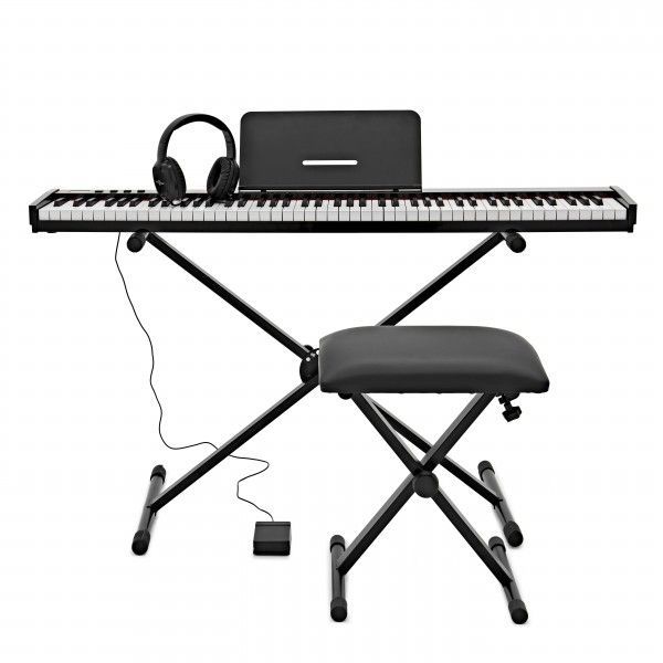 Gear4music Digitalt Keyboardpiano Med Bluetooth Stativpakke