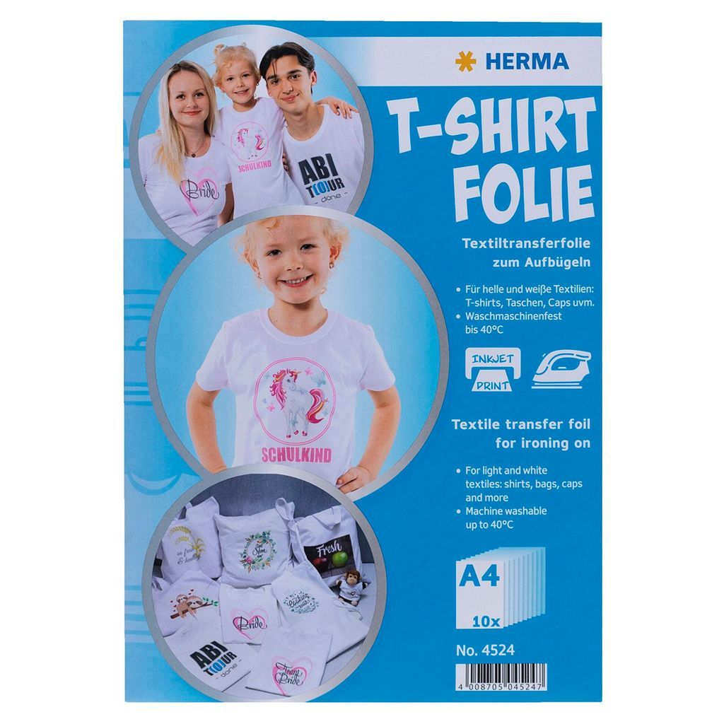 Herma T-shirtfilm lette tekstiler A4