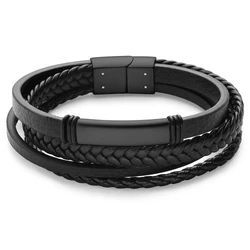 Børstet Sort Rustfrit Stål ID Armbånd