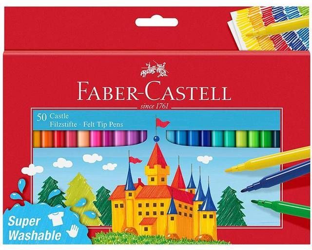 Fiberspetspenna Faber-Castell 50 färger