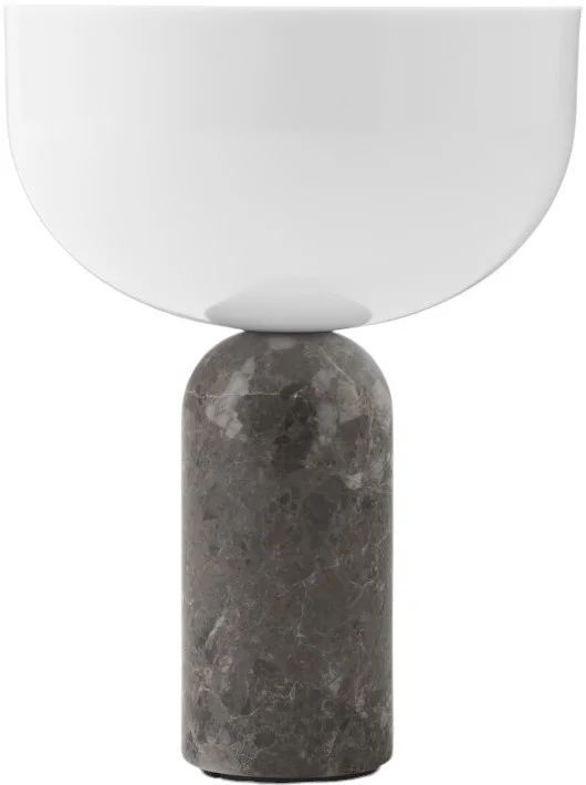 new works kizu trådløs bordlampe h24 cm, grå marmor