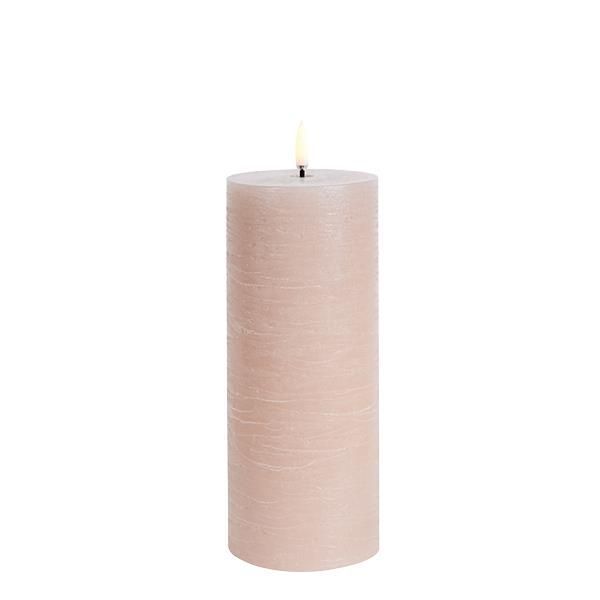 LED bloklys, Beige, Rustic, 7,8x15 cm