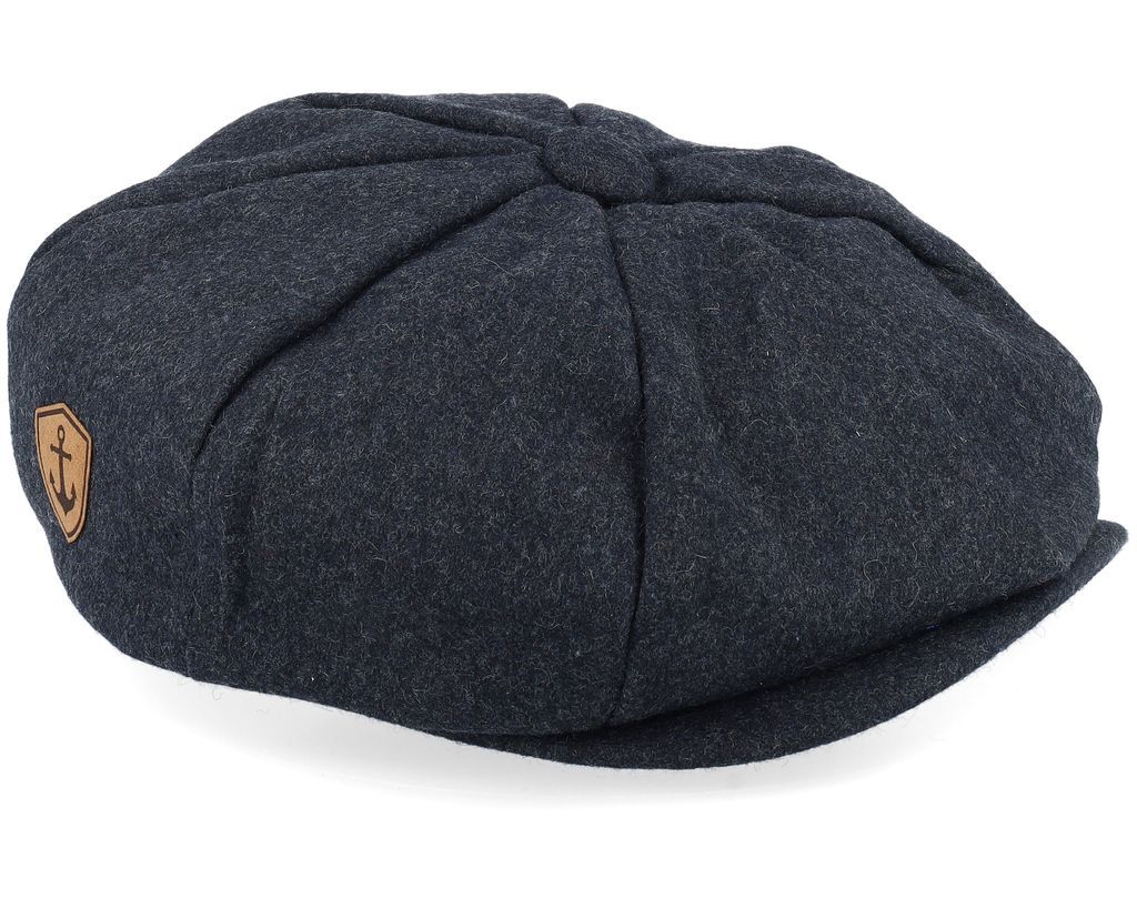 Beechfield Flatcap Keps Charcoal Marl Melton Wool Baker Boy Flatcap - Grå