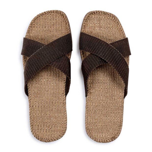 Shangies by Stilov Unisex Jute Sandals - Brown Coffee