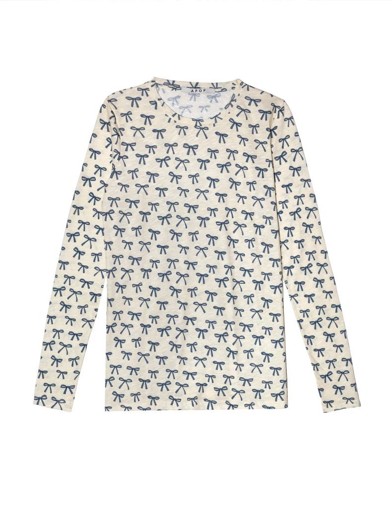 APOF Cinna langærmet T-Shirt - Paris Blue print