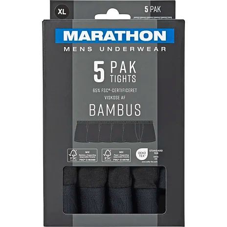 Marathon herre 5-pak tights sort På lager et varehus
