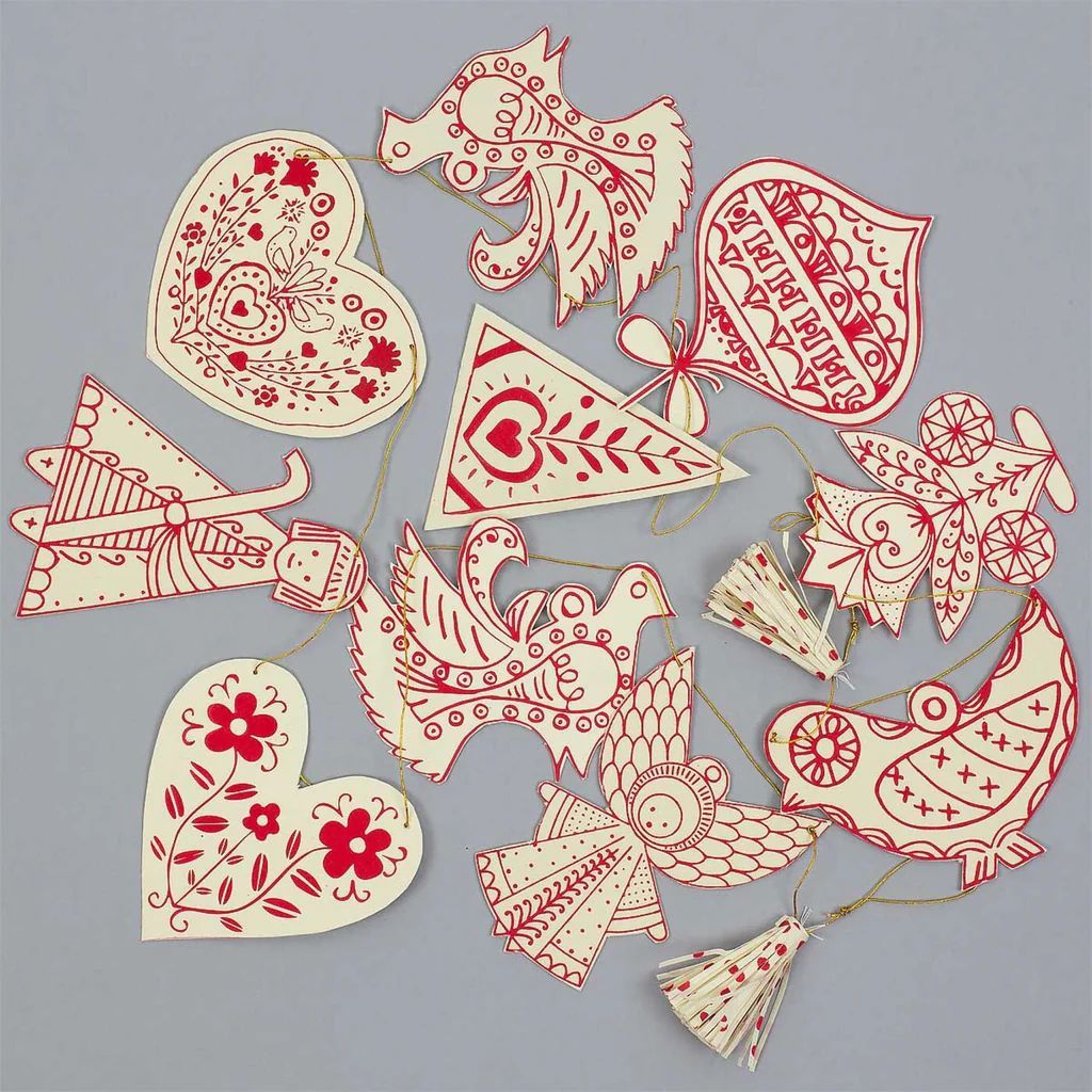 Pendants Folklore guirlande med julefigurer