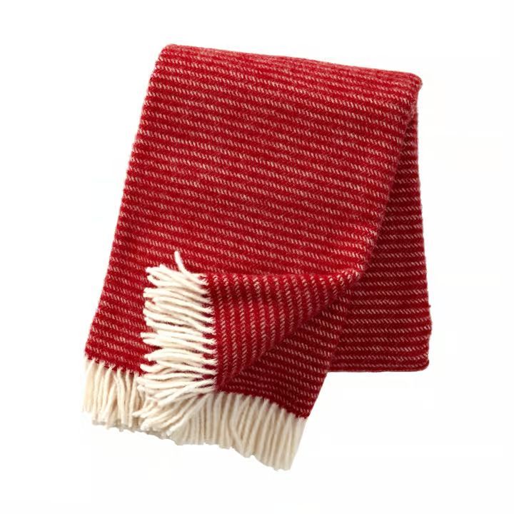 Klippan Ralph Plaid - L 200 x B 130 cm - Lammeuld - Rød